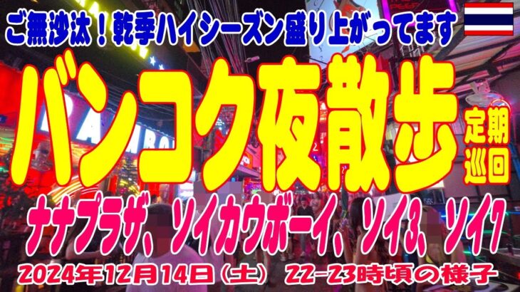 タイ・バンコク夜散歩、ご無沙汰の夜散歩。12月週末ハイシーズンのソイカ、ナナ、テーメーカフェ Bangkok Night Spot Weekend Night. 14DEC2024