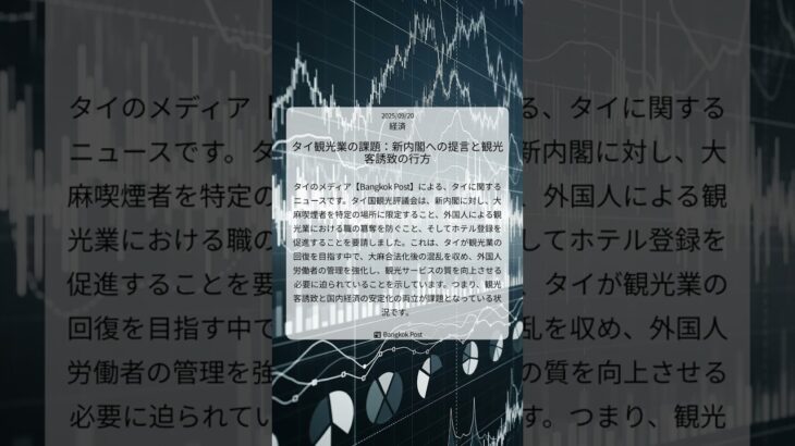 タイ観光業の課題：新内閣への提言と観光客誘致の行方｜Bangkok Post｜2025/09/20｜経済