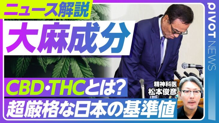 【大麻成分】THCとCBDの違い／サントリー新浪氏辞任で注目／CBD製品にもTHCは混入／法規制・医療目的使用の現状／日本で大麻合法化はあるか？【PIVOT NEWS】