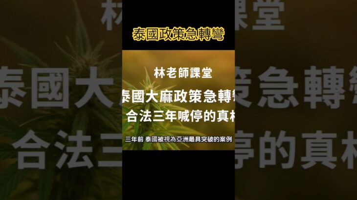 泰國大麻政策策略急轉彎