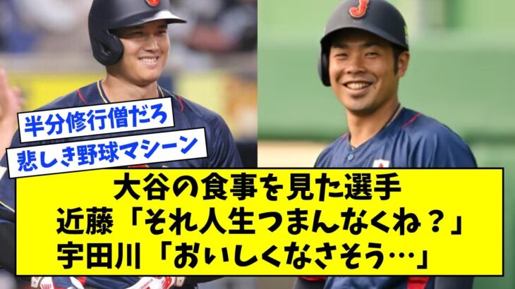 大谷翔平の食事を見た選手、　近藤「それ人生つまんなくね？」　宇田川「おいしくなさそう…」【なんJ なんG反応】【2ch 5ch】