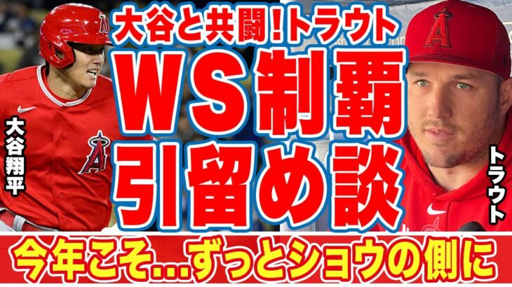 大谷翔平とＷＳ制覇を誓ったトラウトが語った”本音”に称賛の嵐！「いつもショウのそばに」「今年こそは」青天井に上がり続ける大谷の年俸…米国主砲が引き止める為に伝えた言葉に拍手喝采！【エンゼルス】