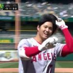 大谷翔平 待望の今シーズン第一号ホームラン　トラウトとアベック弾　4月3日