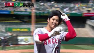 大谷翔平 待望の今シーズン第一号ホームラン　トラウトとアベック弾　4月3日