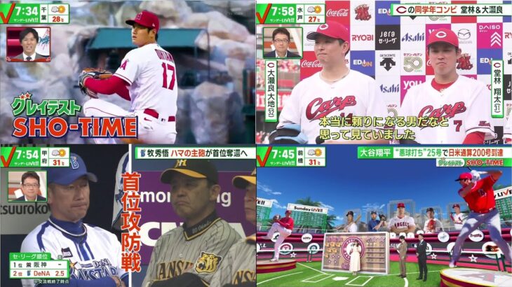 06月25日 プロ野球ニュース & MLB –  SHO TIME [ 今週のMLB総合プログラム  – プロ野球全試合結果 ]大谷翔平 悪球打ち25号で 日米通算200号