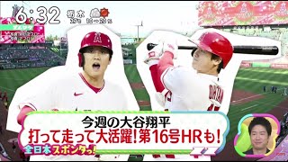 大谷翔平 打って走って大活躍!第16号HRも!。大谷翔平、反撃の弾丸16号ホームラン！　エンゼルスの逆転劇に米記者「効果的でないスタートを切ったが…」│ズームイン!!サタデー 2023年06月10日