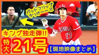 【大谷翔平 超特大21号キング独走弾！敵地が揺れるｗ現地映像まとめ】逆方向弾186.8キロはメジャー史上最速！現成績と一昨年MVP年の成績を比較してみたら…ヤバいｗ