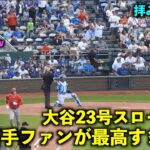 大谷翔平23号弾をスロー再生したら喜んだり拝みまくる相手ファンが最高すぎた件【現地映像】エンゼルスvsロイヤルズ第２戦6/18