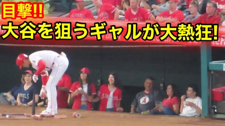 目撃‼️大谷ガン見のギャル！目の前で大熱狂！【現地映像】