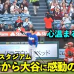 感動の瞬間！エンゼルスタジアムで大谷翔平に心温まる大歓声！【現地映像】3月27日ドジャースvsエンゼルスOP戦エンゼルスタジアム