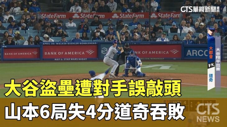 大谷盜壘遭對手誤敲頭　山本6局失4分道奇吞敗｜華視新聞 20240420