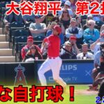 速報！大谷翔平 危険な自打球！第2打席【2.27現地映像】エンゼルス2-0ジャイアンツ3番DH大谷翔平  3回裏1死ランナー1塁場面