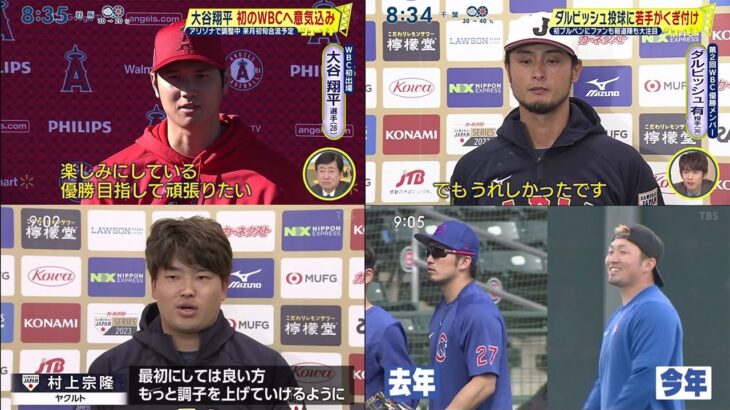 2月20日 プロ野球ニュース【WBC】大谷翔平　WBC初出場に「いつか出てみたいなと思っていた大会」ダルビッシュ、合宿で初ブルペン入り　「新しいものを見ようとする行動すごい」