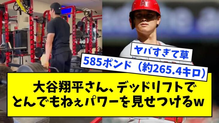 【余裕の265㎏】大谷翔平さん、デッドリフトでとんでもねぇパワーを見せつけるwwwww【なんjまとめ,なんG,2ch,5ch】