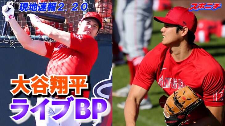 大谷　全体キャンプ初日は投打3時間フル回転　フリー打撃22スイングで柵越え10本　ライブBPで2の2