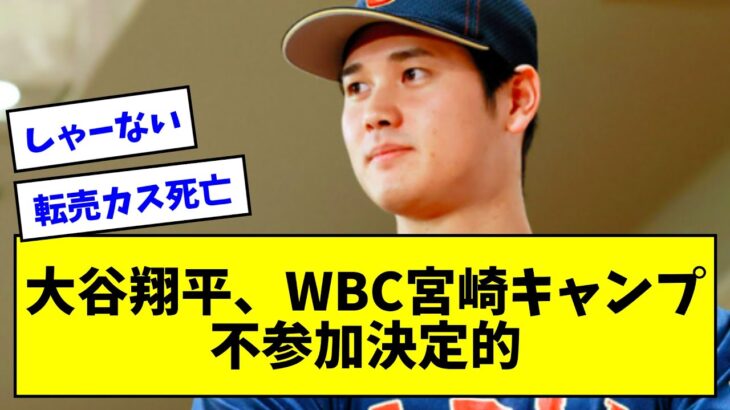 【悲報】大谷翔平、ＷＢＣ宮崎キャンプ不参加決定的【なんJまとめ】