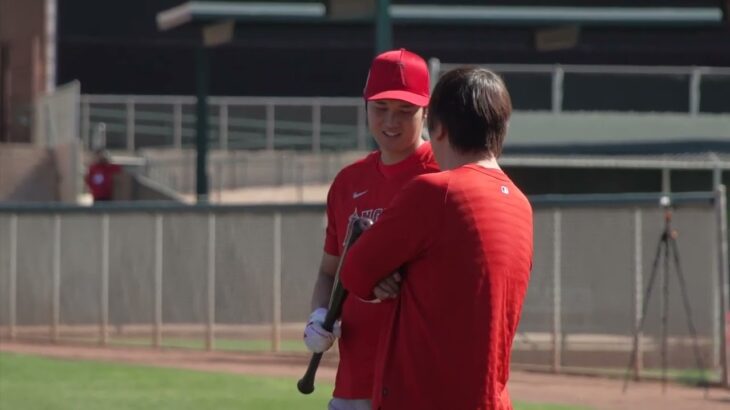 Japan’s star Shohei Ohtani works out with teammates as LA Angels Spring Training opens｜MLB｜野球｜大谷 翔平