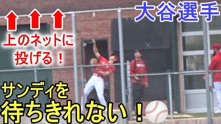 サンディを待ちきれない～【大谷翔平選手】ウェイトボールを使って壁当て「壁ドン！」Shohei Ohtani 2023 Spring Training Day 7