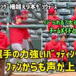 大谷選手のフリーバッティングを見たファンも興奮 フォー  Shohei Ohtani Angels  大谷翔平