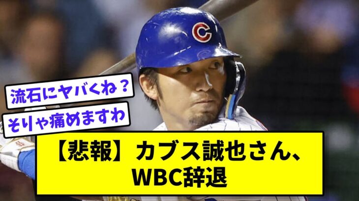 【悲報】カブス誠也さん、WBC辞退【なんJ反応】