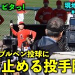 【アメリカ最新映像】大谷翔平のブルペン投球に足を止めるピッチャー陣！エンゼルス春季キャンプ【現地映像】