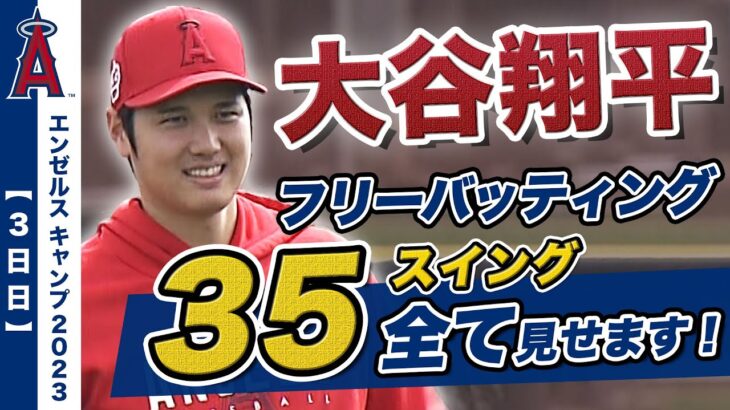 【大谷翔平】エンゼルスキャンプ３日目！フリーバッティング３５スイング全て見せます！