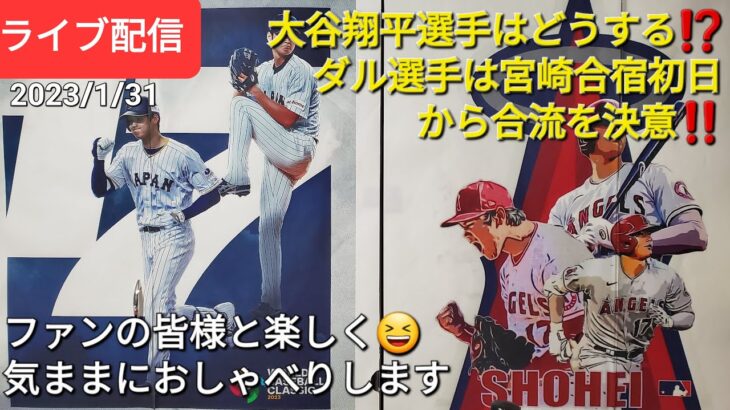 大谷翔平選手はどうするのか⁉️ダルビッシュ投手は宮崎合宿初日から合流を決意‼️ファンの皆様と気ままにおしゃべりします🗣