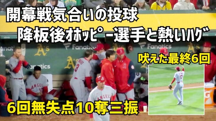 大谷選手開幕戦６回無失点10奪三振 オホッピー選手との熱いハグ チームメイトが続々と労いに Shohei Ohtani Angels  大谷翔平