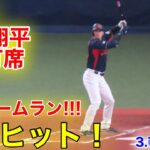 速報！大谷が弾丸ヒット！村上ホームラン!!!　第1打席【3.7現地映像】侍ジャパン1-0オリックス  3番DH大谷翔平