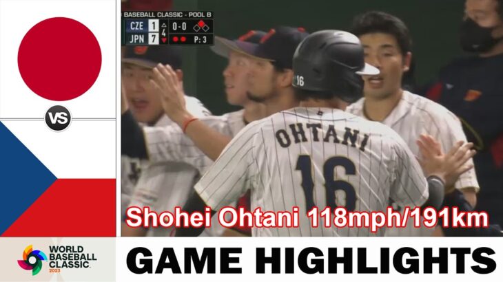 Japan vs. Czech Republic Game Highlights: Shohei Ohtani 118mph/190km, steals (1) 3rd base | WBC 2023