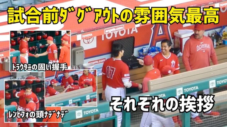 試合前のダグアウトの雰囲気が最高 大谷選手の今季それぞれとの試合前挨拶 Shohei Ohtani Angels  大谷翔平