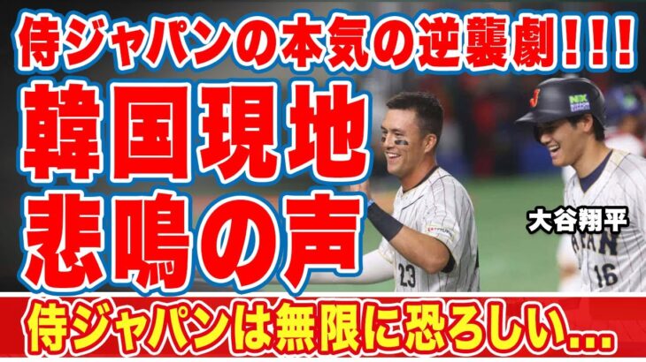 【海外の反応】韓国代表が大谷翔平とヌートバーを本気にさせた時の韓国野球ファンの悲鳴！『侍ジャパンは無限に恐ろしい…』歴史的な大敗に対する本音とは！？【WBC】