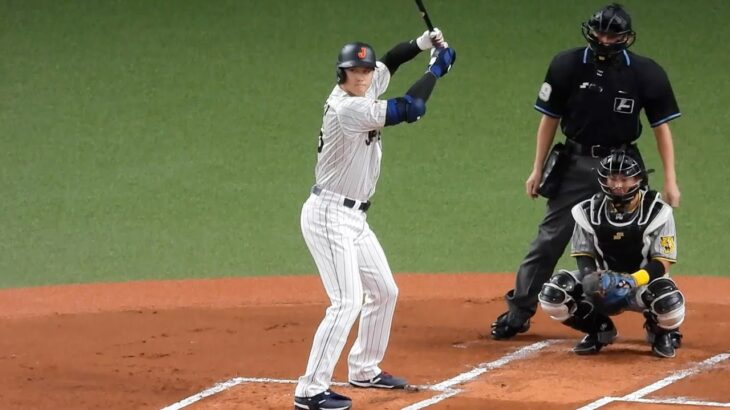 【速報】大谷翔平、侍ジャパン初打席は空振り三振【侍ジャパンvs阪神】2023.3.6