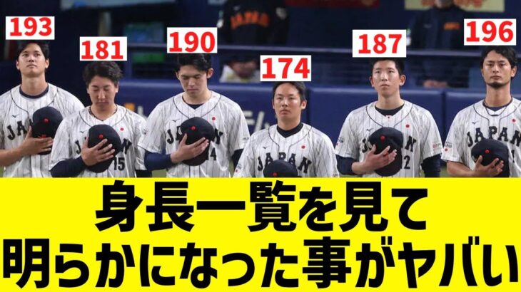 【意外とデカい】侍ジャパンの身長一覧から明らかになったことが色々と予想外すぎるwww【WBC】