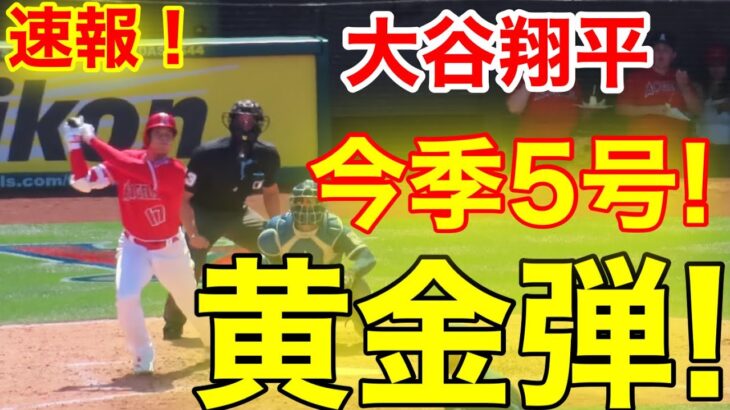 速報！㊗️大谷ウッタゾ！特大ホームラン！5号本塁打！ウォード!トラウト!大谷！3者連続弾！大谷翔平　第3打席【4.23現地映像】ロイヤルズ2-3エンゼルス3番DH大谷翔平  6回裏無死ランナーなし