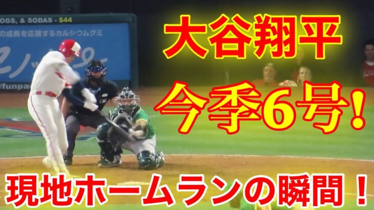 大谷翔平！今季6号2ラン本塁打！ホームランの瞬間！【現地映像】