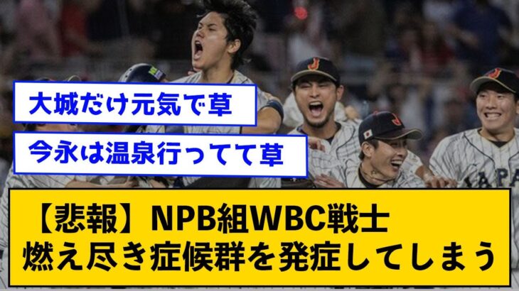 【悲報】NPB組WBC戦士、燃え尽き症候群を発症してしまう←山本由伸はCS、日本シリーズ、五輪、WBC合計6600球投げてこの成績という事実【なんJコメント付き】