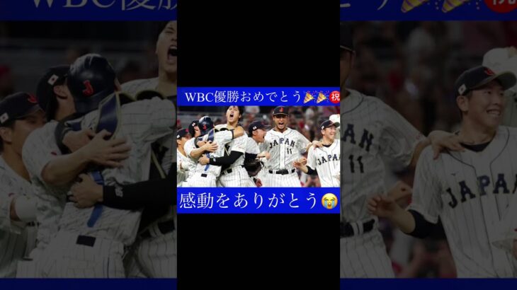 WBC日本優勝おめでとう🎉🎉㊗️感動をありがとう😭