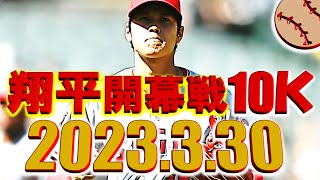 大谷翔平・開幕戦 快投１０奪三振【全球９３球みてね！】