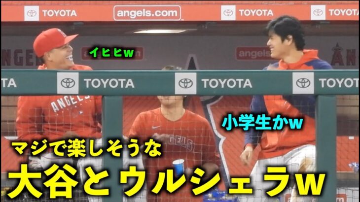 小学生かw 大谷翔平が2日連続でウルシェラとひまわりの種遊びw【現地映像】エンゼルスvsアスレチックス第１戦4/25