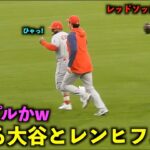 なんか可愛いw レンヒーフォとカップルみたいに戯れる大谷翔平w 【現地映像】エンゼルスvsレッドソックス第1戦 4/15