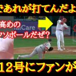 【大谷12号】悪球打ち！相手投手も驚きと怒り！「なんでこの球をホームランにできるんだ！？」ファンからは待望と歓喜の声【海外の反応】