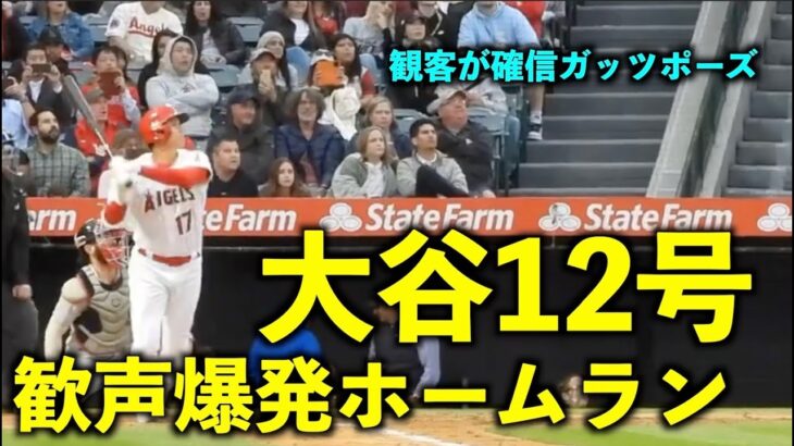 観客大バンザイ！大谷翔平 12号ソロホームランでスタジアムが最高の盛り上がりに！エンゼルスvsレッドソックス第3戦5/25