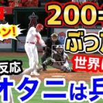 大谷翔平、打球速度200kmのミサイルぶっ放す！？世界に衝撃「ボール破裂してない？」【海外の反応】