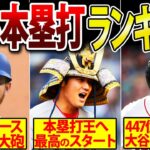 【大谷のライバルがヤバい！】ア・リーグ、ナ・リーグ本塁打ランキング ベスト5！（4月末時点）大谷は絶好のスタート！