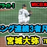 宮城大弥　7回表　2イニング連続3者凡退！全球ハイライト！　WBC日本対チェコ　2023/3/11　東京ドーム　【現地映像】