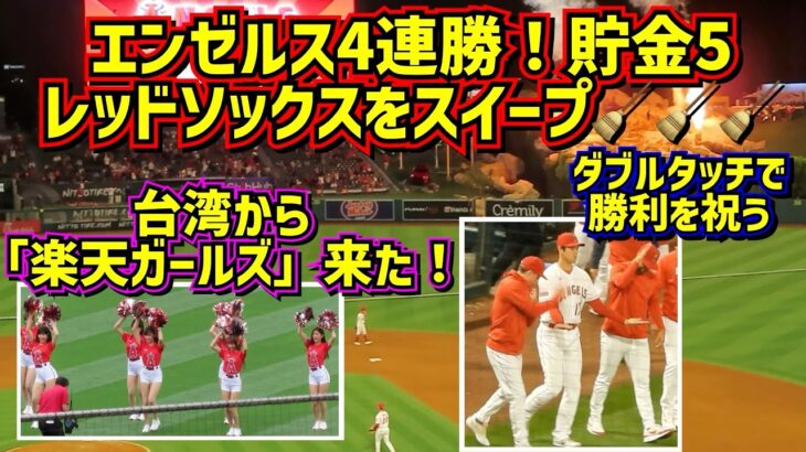 台湾の楽天ガールズの応援でエンゼルス勝利‼️また9回のダグアウトが面白い🤣【現地映像】5/24vsレッドソックス ShoheiOhtani Homerun Angels