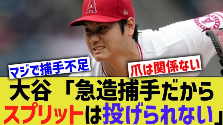 大谷翔平「急造捕手でボールを止めてくれるか分からず、スプリットが投げれなかった…」【なんJ なんG野球反応】【2ch 5ch】