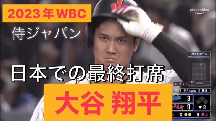 WBC2023年　大谷翔平　日本での最終打席