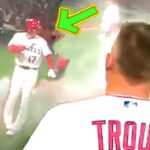 トラウトが目撃！大谷が逆転サヨナラ勝ちの喜びの煙中でまさかの・・最高過ぎて言葉を失ってしまうわ！【shohei ohtani】